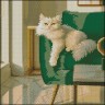 Алмазная мозаика "Белый кот" 30х30 см