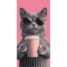 Алмазна мозаїка "Котячий вайб" 40х80 см