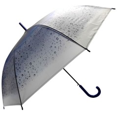 Парасолька напівавтомат, d=103 см, довжина: 83 см, 8 спиць, тростина, (СИНЯ)