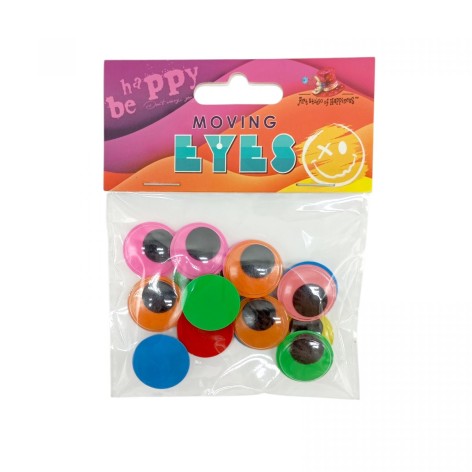 Движущиеся глаза, круглые, 20мм, 15шт., цветные
