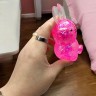 Антистрес жуйка-тягучка "Зайчик" (висота з вушками - 11 см) помаранчевий