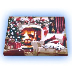 Картина по номерам со светодиодной подсветкой "Рождественское сияние" 40х50 см