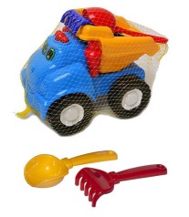 Машина "Смайл самосвал" №1 (синяя) + грабельки и лопатка