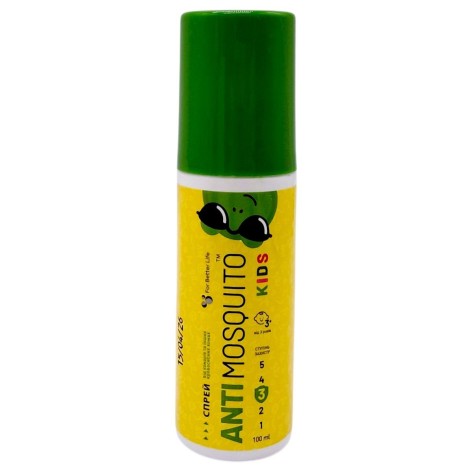 СПРЕЙ ОТ КОМАРОВ (И КРОВОСОСНЫХ ПОЛУЧКАХ) ДЛЯ ДЕТЕЙ ОТ 3-Х ЛЕТ ANTI MOSQUITO KIDS, 100МЛ