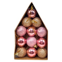 Новогодние украшения (шарики), 12 штук, D=4 см, в коробке