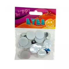 Движущиеся глаза, с ресницами, круглые, 20мм, 20шт., цветные