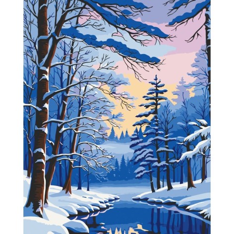 Картина по номерам "Зимний лес" 40x50 см