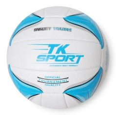 Мʼяч волейбольний TK Sport, мʼякий PVC, 280 грам, гумовий балон (БЛАКИТНИЙ)
