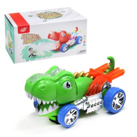 Інтерактивна машинка "Дінозавр" з парою, зелена
