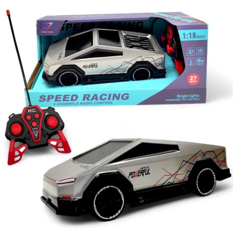 Машинка "Тесла Кибертрак" на пульте управления (Серебряная)