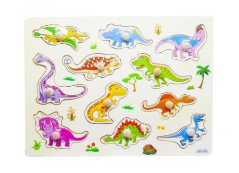 Уцінка. Рамка-вкладиш "Динозаври", 11 елементів - відходять наклейки на зображеннях динозаврів
