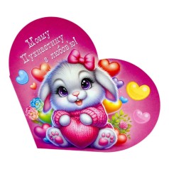 Открытка поздравительная "Валентинка" 15,1х8,2 см.