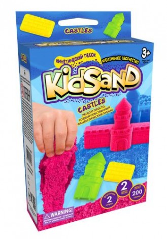 Кінетичний пісок "KidSand: Замок" з формами, 200 г (рус)