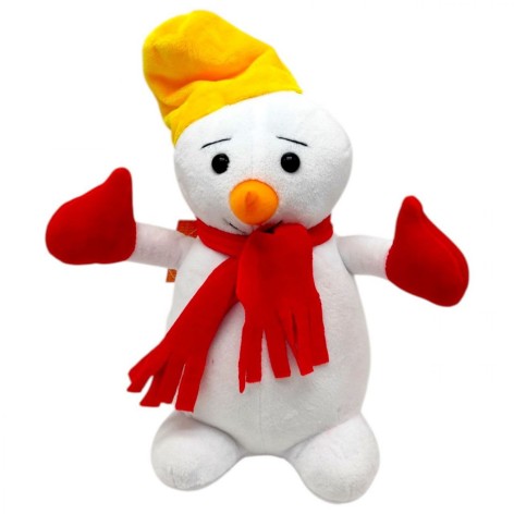 Мягкая игрушка "Снеговик" (24 см) с желтой шапочкой