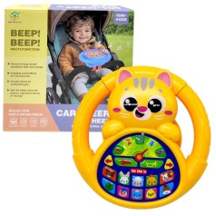 Руль музыкальный на батарейках "КОТИК" (ЖЕЛТЫЙ)