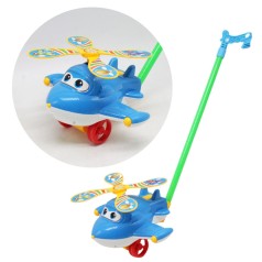 Каталка "Вертлетик" с ручкой, синий