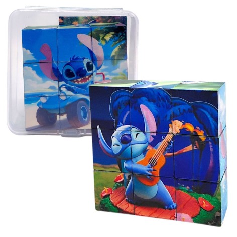 Магнитные кубики "Стич" (6 изображений, 9 кубиков, размер картинки 75х75 мм)