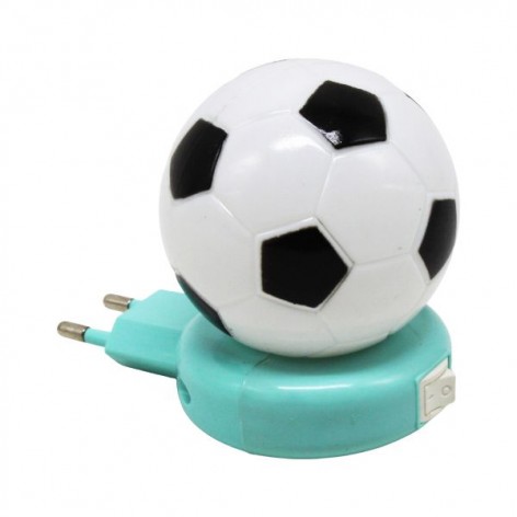Светильник "Футбольный мяч", бирюзовый (мяч бело-черный)