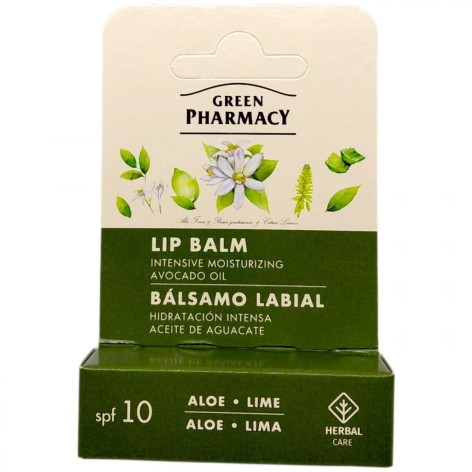 Бальзам для губ "Green Pharmacy" 3,6г интенсивное увлажнение алоэ и лайм