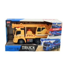 Автомобиль-кран инерционный со светом и звуком 1:16 в коробке.