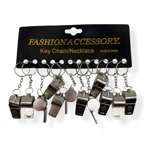 Металлический свисток брелок (12 шт)