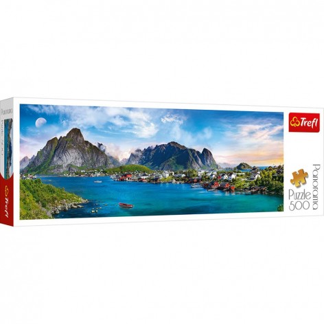 Пазлы панорама "Лофотенские острова, Норвегия", 500 элементов