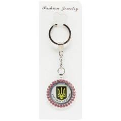 Брелок "Герб Украины", розовый