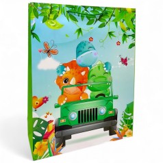 Пакет подарочный, 40,5х31х12,5 см, ДИНОЗАВРЫ (ВИД 3)