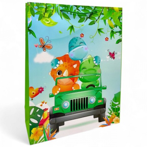 Пакет подарочный, 40,5х31х12,5 см, ДИНОЗАВРЫ (ВИД 3)