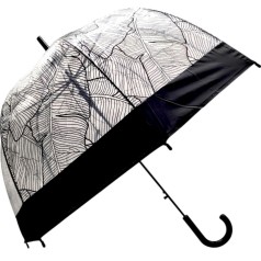 Парасолька напівавтомат, поглиблений купол, d=80 см, довжина: 81 см, 8 спиць, тростина, (ЧОРНА)