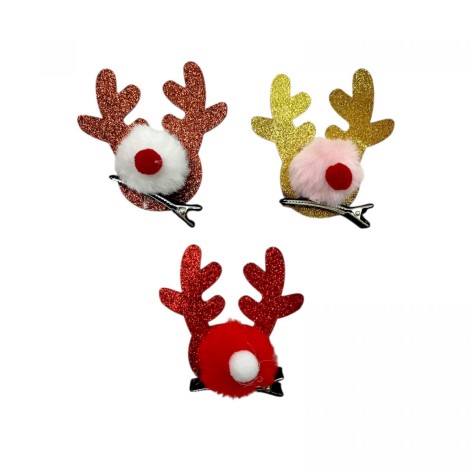 Новогодние шпильки Носик Оленья 8 см., 3 вида
