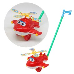 Каталка "Вертлетик" с ручкой, красный