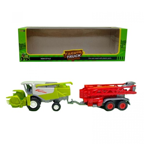 КОМБАЙН С КРАСНЫМ ПРИЧЕПОМ