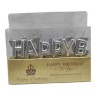 Свечи для торта буквы "Happy Birthday" (серебро)