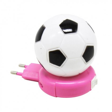 Світильник "Футбольний м'яч", рожевий (м'яч біло-черний)