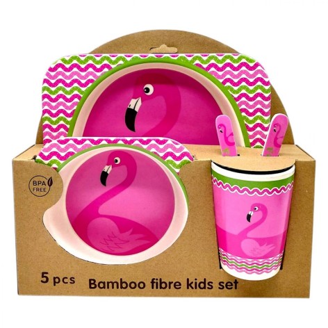 Набор детской бамбуковой посуды (ФЛАМИНГО)