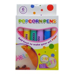 3D фарби С 65543 Popcorn Pens 6 кольорів, стають об’ємними від нагрівання, в коробці