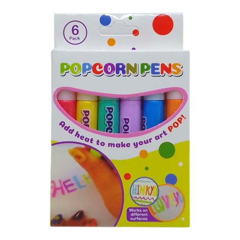 3D краски С 65543 Popcorn Pens 6 цветов, становятся объемными от нагрева, в коробке.