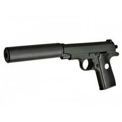 Страйкбольный пистолет "Вальтер GALAXY Browning mini" с глушителем и МЕТАЛЛИЧЕСКИМИ ЭЛЕМЕНТАМИ