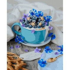 Картина по номерам "Десерт с черникой"