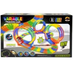 Трек (світло, машинка на батарейках, люмінесцентний, автоматичний рух, 148 елементів, довжина треку 468 см)