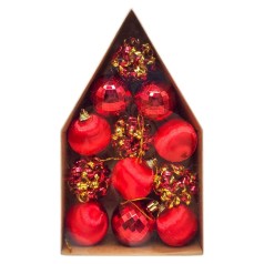 Новогодние украшения, 12 штук, шарики, D=5 см, в коробке