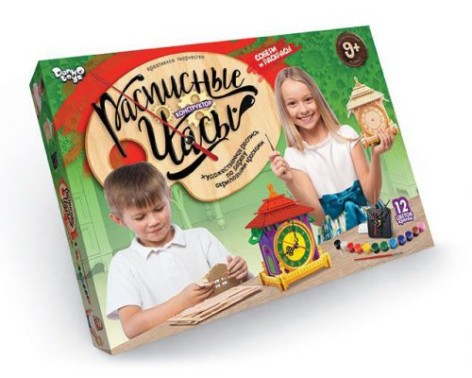 Расписные часы-конструктор "Домик"