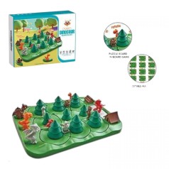 Настольная логическая игра "Динозаврическая гонка", фигурки динозавров, елочный лес, элементы вращающиеся, в коробке