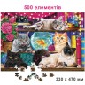 Пазлы 500 "Котики на полке"