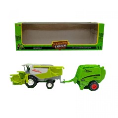 КОМБАЙН С ЗЕЛЕНЫМ ПРИЧЕПОМ