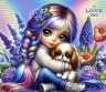 Папка на молнии А5+, девочка и собачка