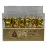 Свечи для торта буквы "Happy Birthday" (золото)
