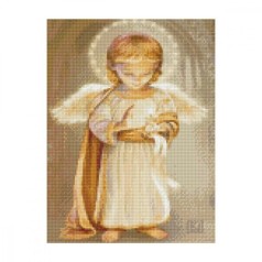 Алмазная мозаика "Ангелочек со свечой"