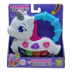 Пианино "Музыкальный единорог", белый (укр)